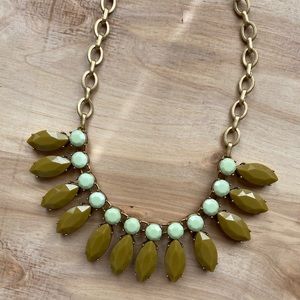 Statement Necklace Army Green and Mint